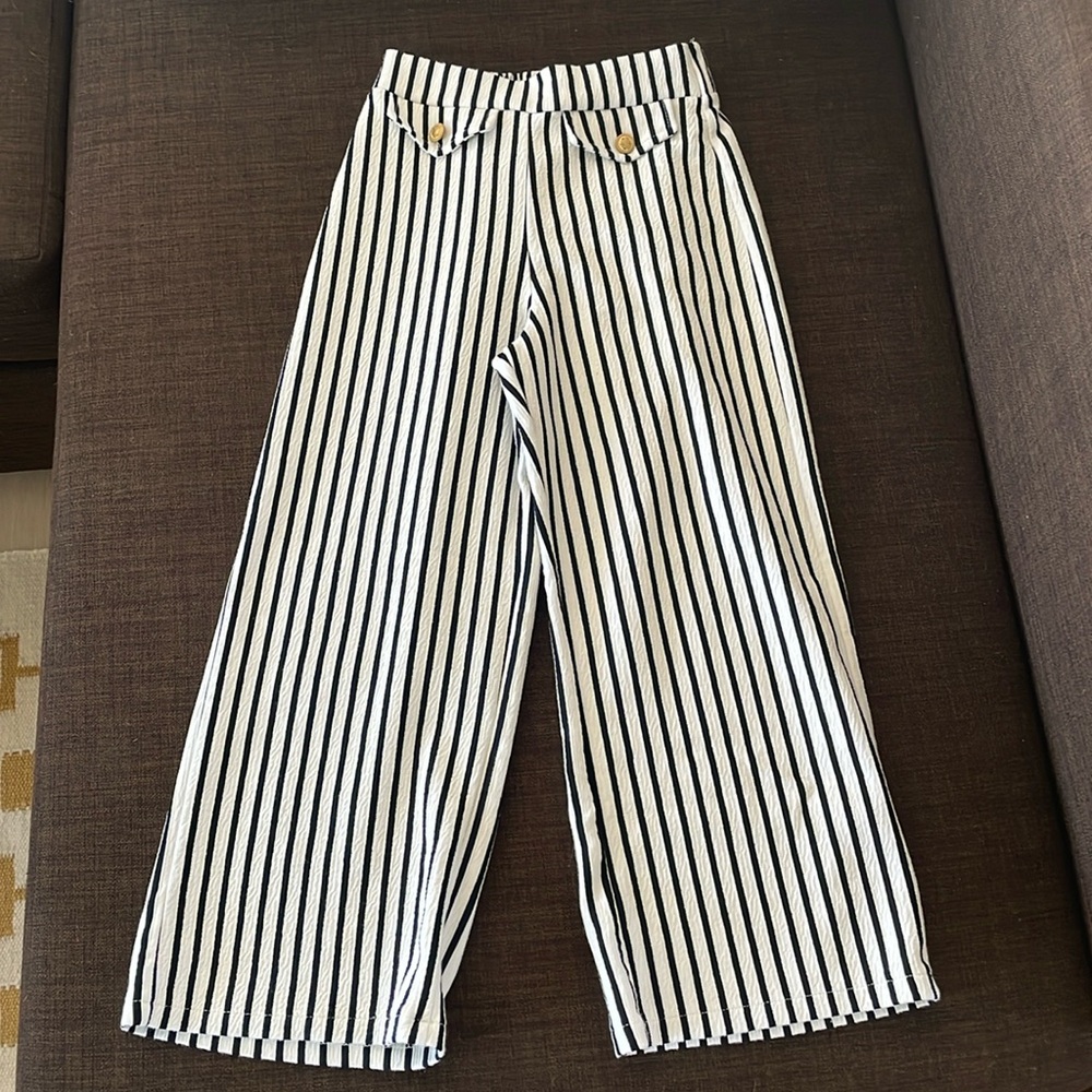 Zara Wide Leg Stripped Pants
